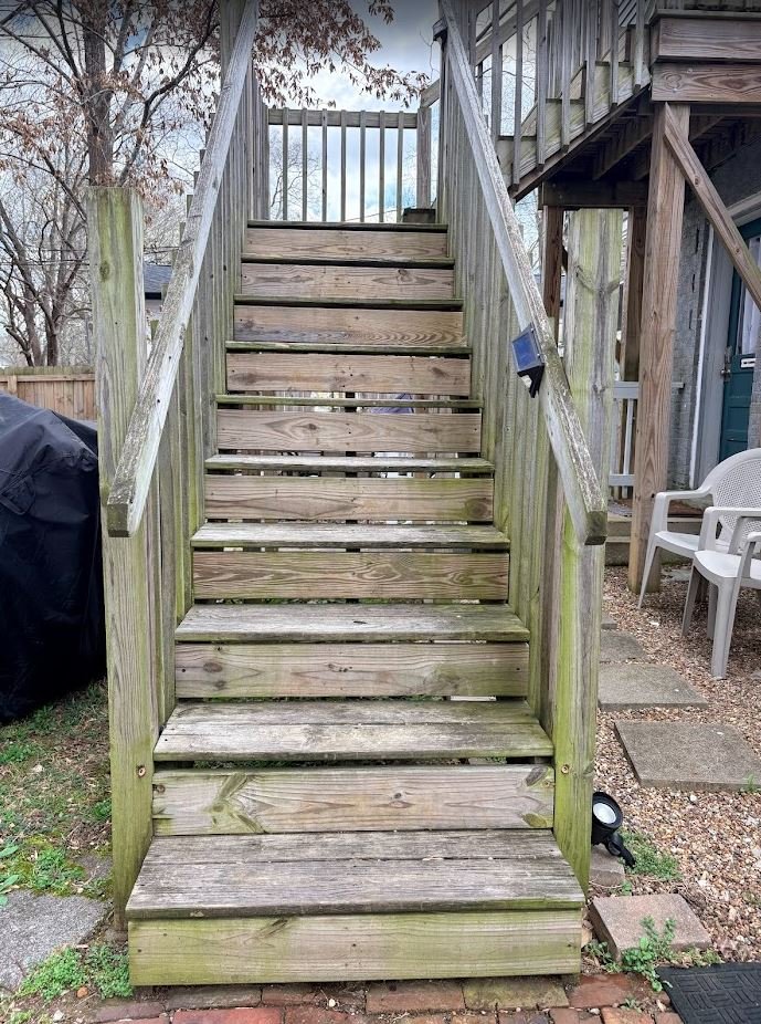 Deck Cleaning Results before